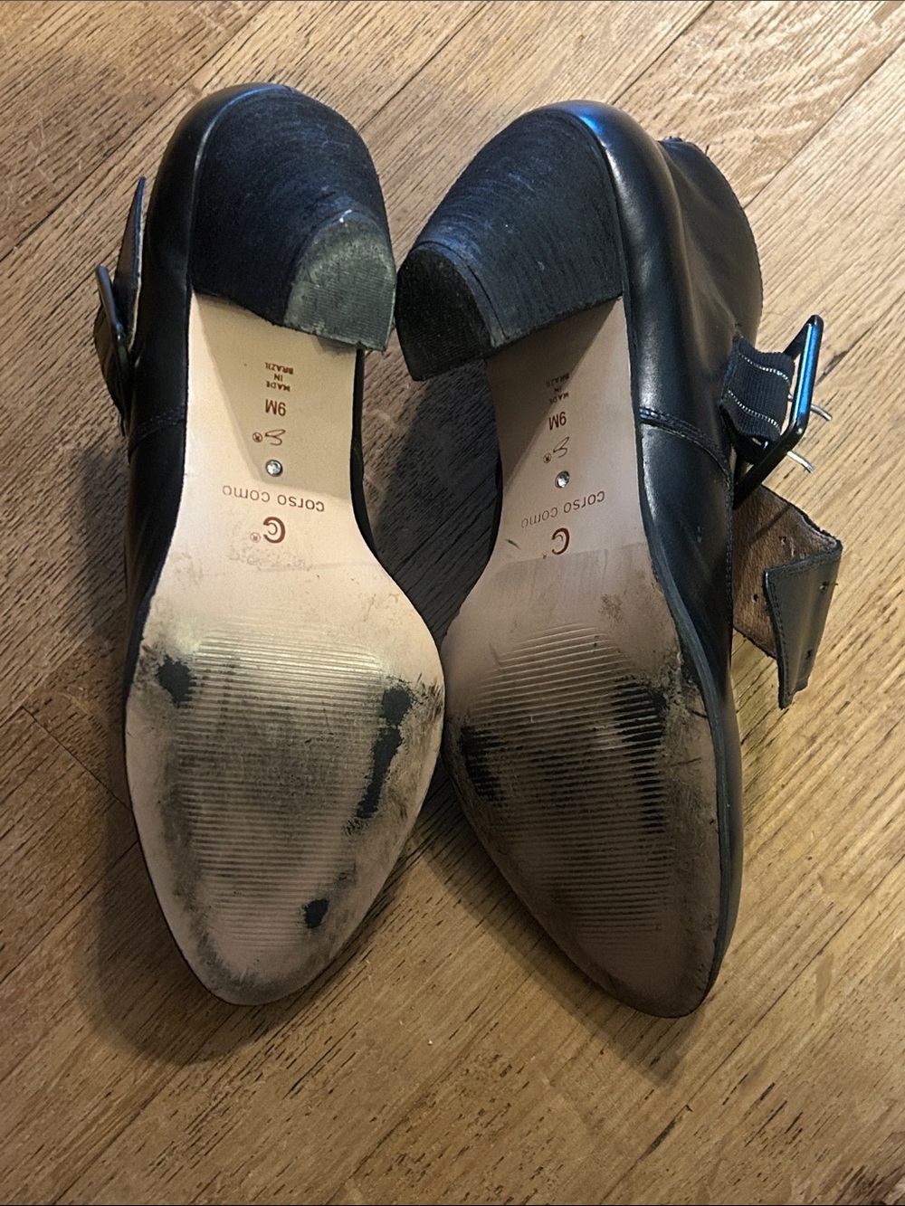 Black Leather Mary Jane Bonsai Heels with Buckle Size 9 - Picture 5 of 7